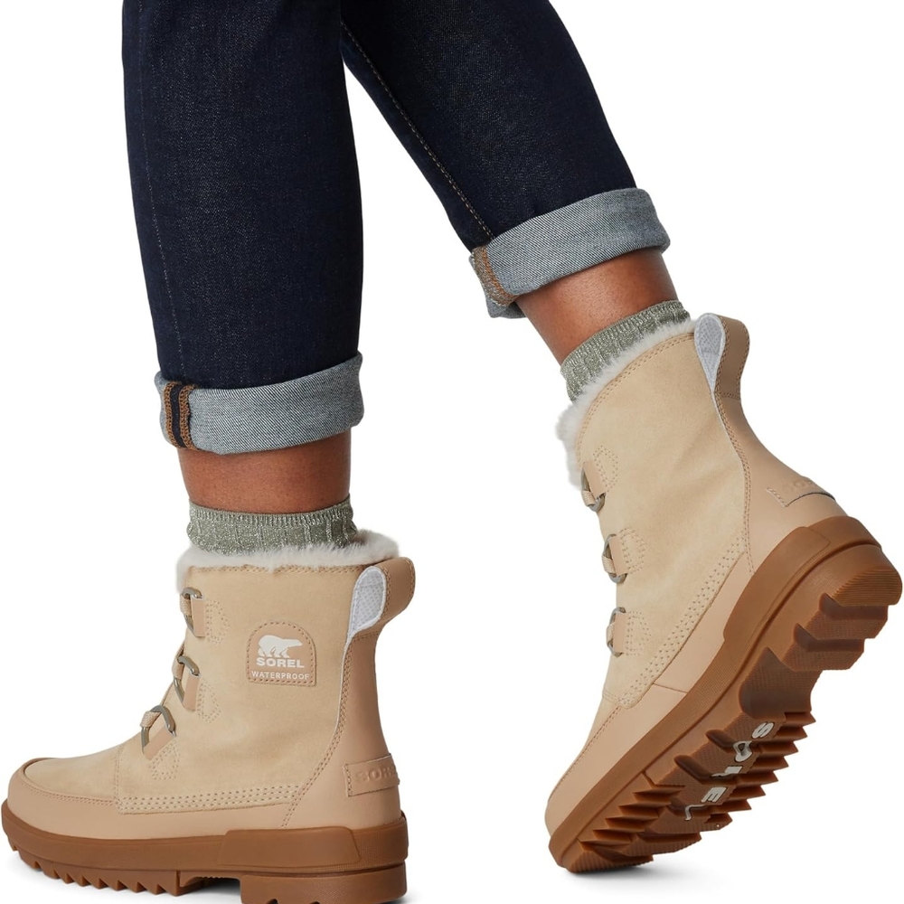 SOREL TIVOLI IV Womens Insulated Waterproof Boots Ceramic/Natural 8.5 US - Picture 1 of 16